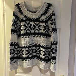 Free people black/cream knit sweater in size medium